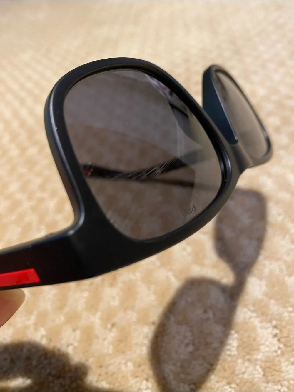 Prada Sunglasses with Red Accents Polarized Glasses